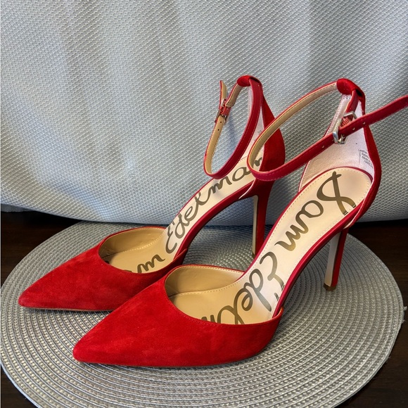 Sam Edelman kid leather and suede heels with ankle strap. Practically new! - Picture 1 of 4